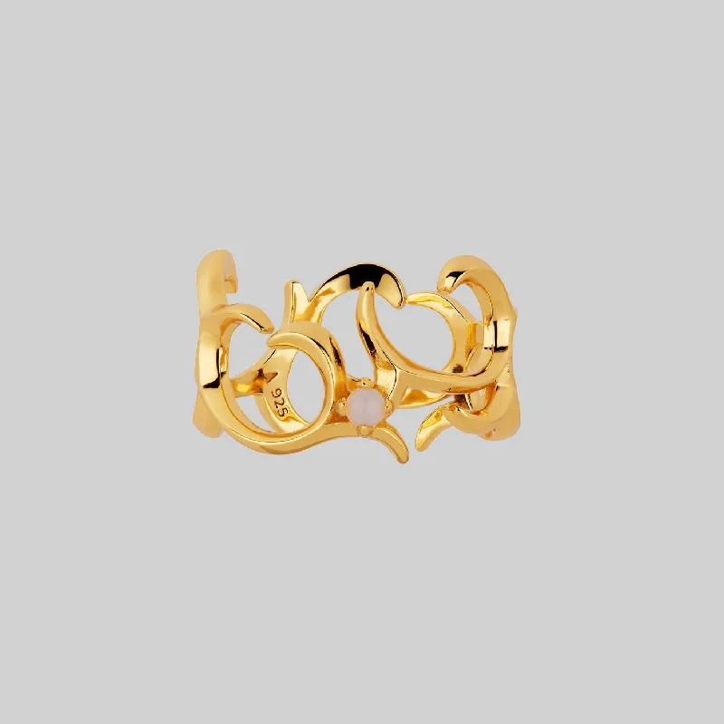 Best Jewelry Deals – Premium Quality At Exclusive Discounts AURORA. Cosmic Waves Opalite Ring - Gold