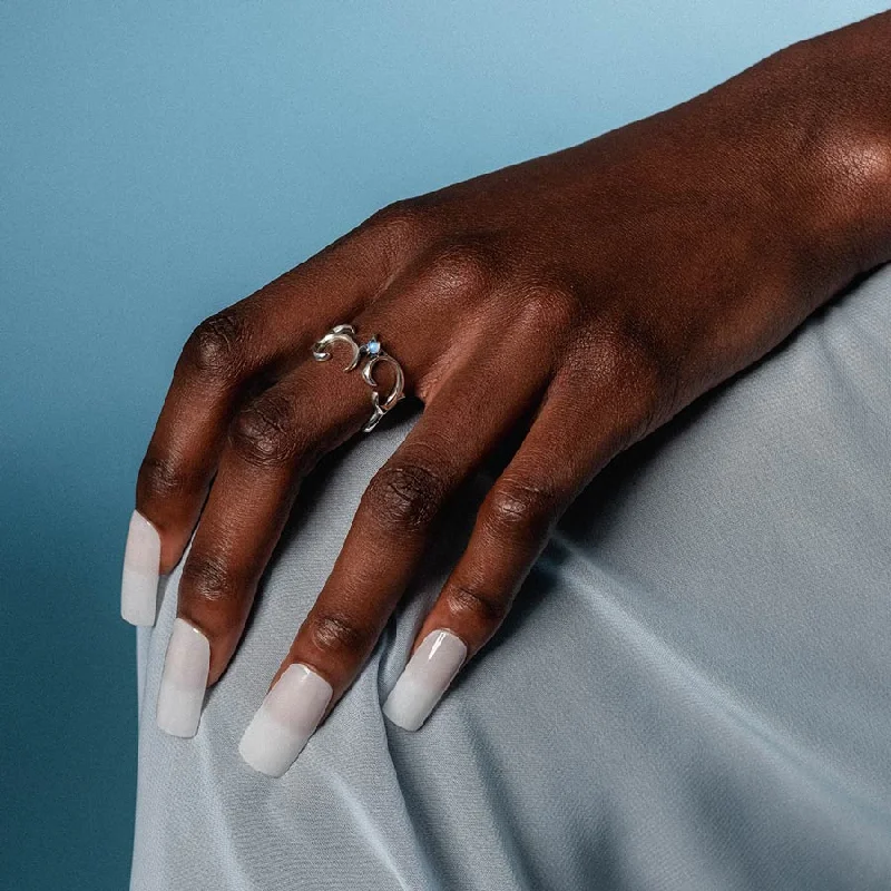 Affordable Luxury Jewelry – Style At A Great Price AURORA. Cosmic Waves Opalite Ring - Silver