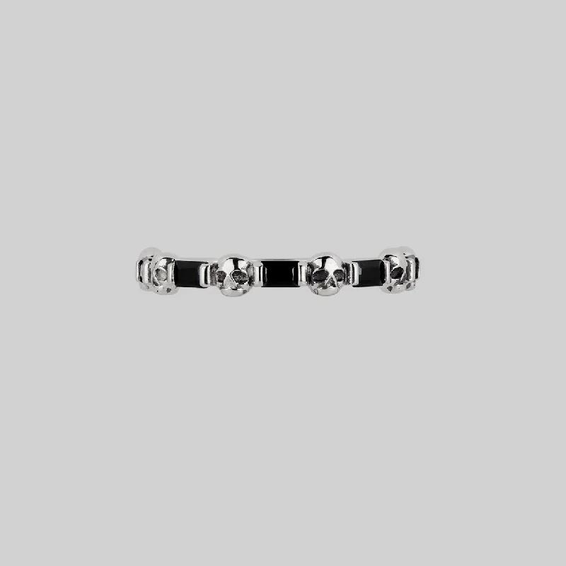 Jewelry Deals That Sparkle – Shop Today BEAUX. Tiny Skull & Black Spinel Band Ring - Silver