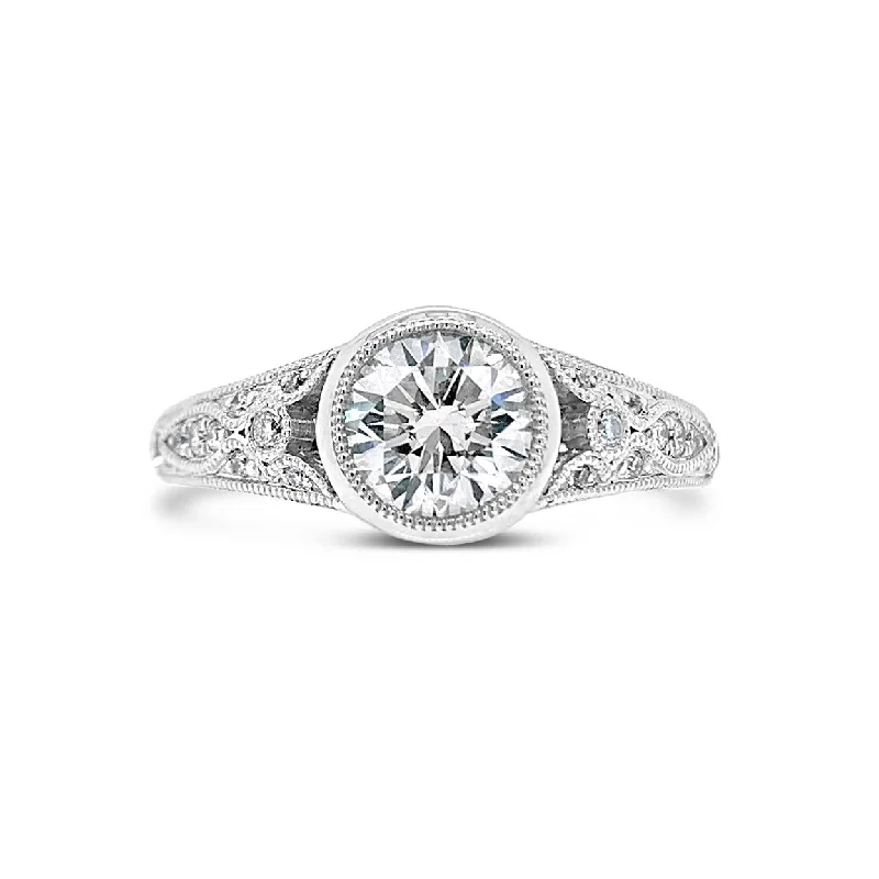 Special Offers On Handcrafted And Designer Jewelry Bezel-Set Diamond Engagement Ring with Milgrain Special Offers On Handcrafted And Designer Jewelry Bezel-Set Diamond Engagement Ring with Milgrain