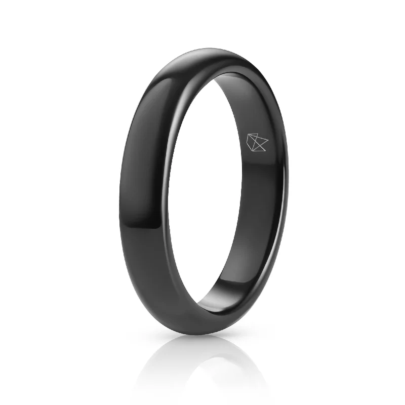 Classic And Modern Jewelry Styles On Sale Black Ceramic Ring - Minimalist - 4MM