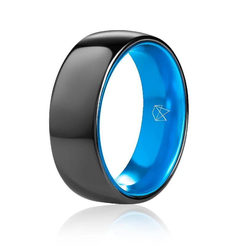 Handcrafted Beauty At Affordable Prices Black Ceramic Ring - Resilient Blue