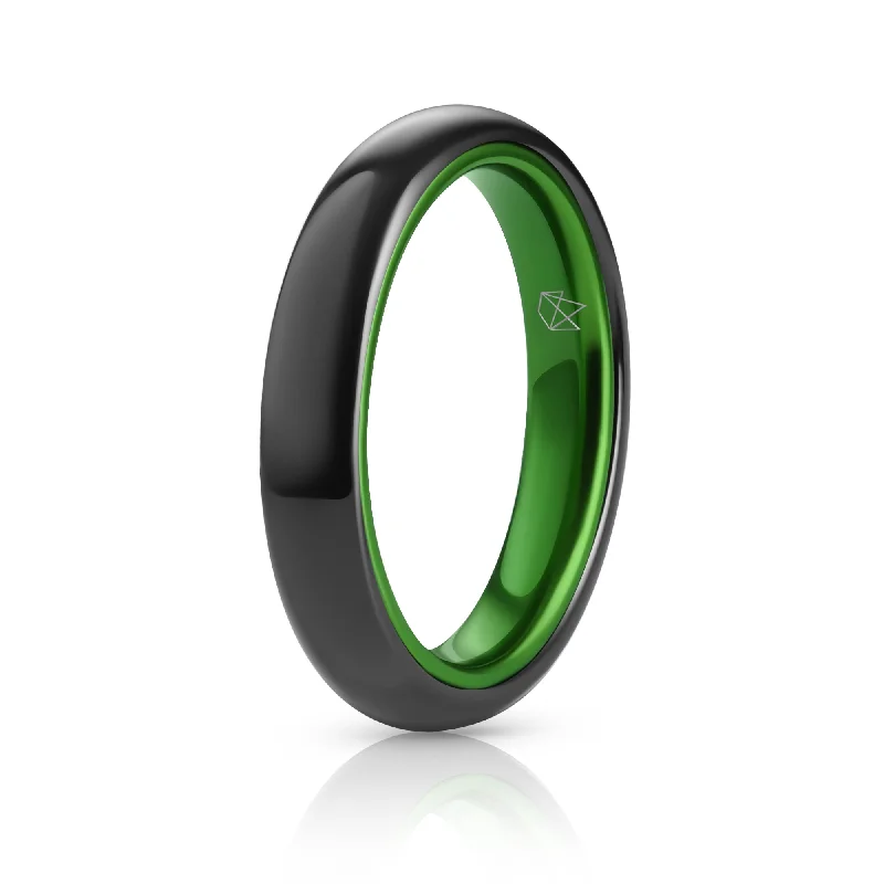 Don't Miss These Dazzling Jewelry Discounts Black Ceramic Ring - Resilient Green - 4MM Don't Miss These Dazzling Jewelry Discounts Black Ceramic Ring - Resilient Green - 4MM
