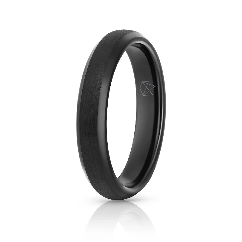 Fashion-Forward Jewelry At Incredible Prices Black Tungsten Ring - Minimalist - 4MM