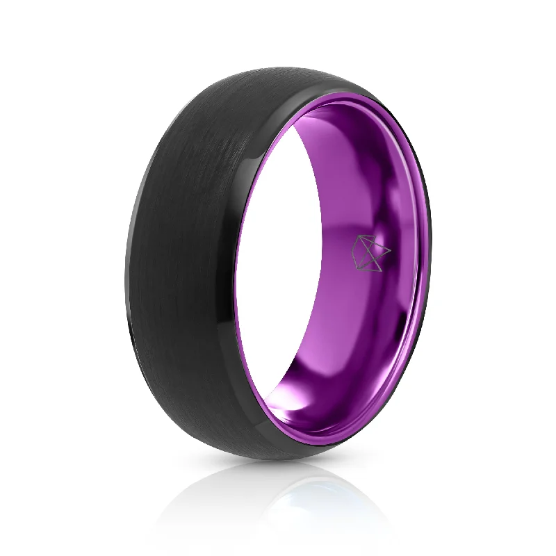 Grab Your Favorite Jewelry At The Lowest Prices Black Tungsten Ring - Resilient Purple Grab Your Favorite Jewelry At The Lowest Prices Black Tungsten Ring - Resilient Purple