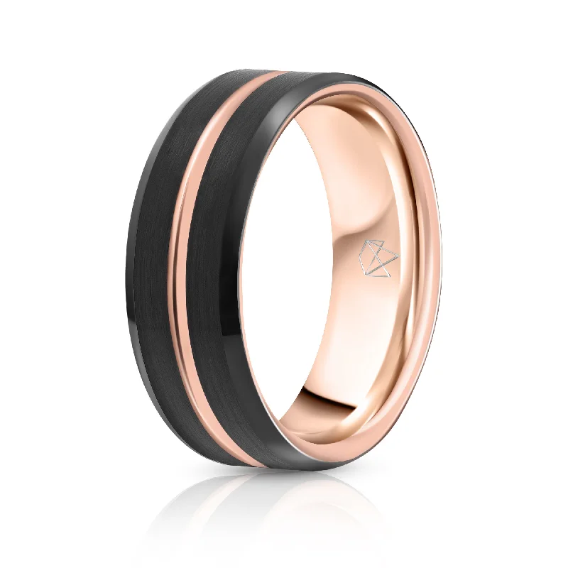 Affordable Glamour – Premium Jewelry For Less Black Tungsten Ring Rose Gold Infinity Affordable Glamour – Premium Jewelry For Less Black Tungsten Ring Rose Gold Infinity
