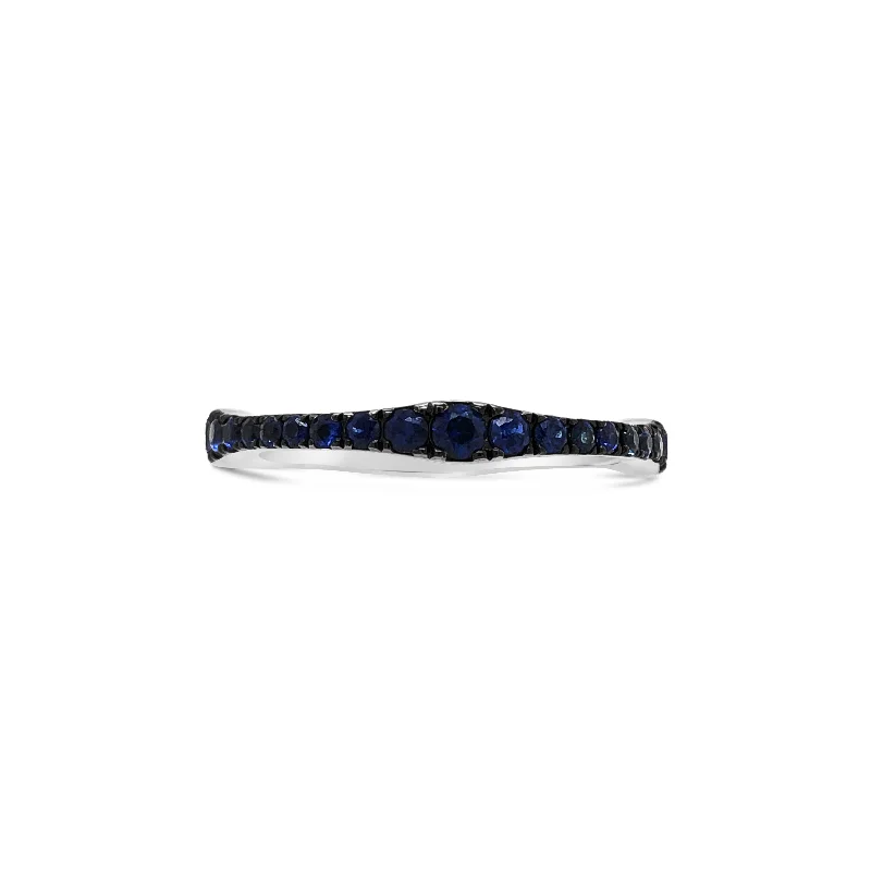 Exclusive Jewelry Offers – Sparkle For Less Blue Sapphire Curvy Eternity Band