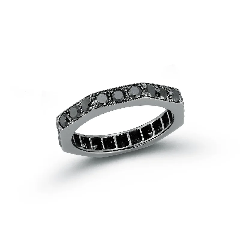 Dazzle With Discounts – Shop Jewelry On Sale CARRINGTON 18K BLACK GOLD AND BLACK DIAMOND OCTAGON BAND RING Dazzle With Discounts – Shop Jewelry On Sale CARRINGTON 18K BLACK GOLD AND BLACK DIAMOND OCTAGON BAND RING