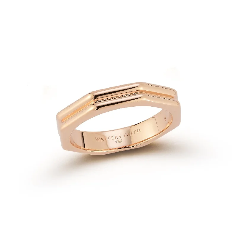 Personalized Jewelry Sale – Meaningful Gifts At Great Prices CARRINGTON 18K ROSE GOLD DOUBLE ROW OCTAGON BAND RING Personalized Jewelry Sale – Meaningful Gifts At Great Prices CARRINGTON 18K ROSE GOLD DOUBLE ROW OCTAGON BAND RING