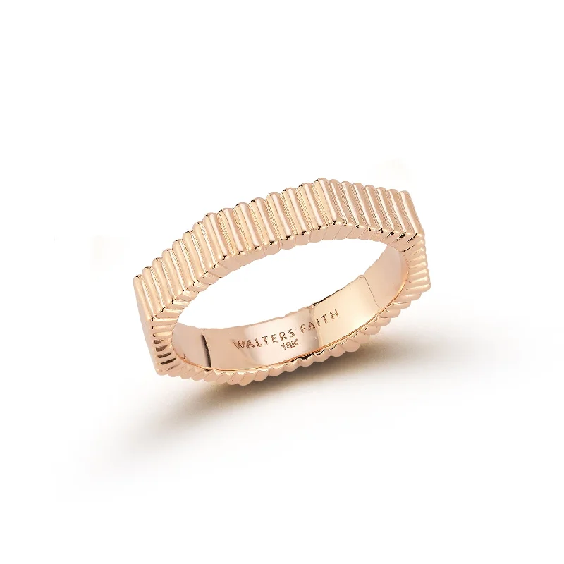 Shop Stylish Jewelry Now And Save Big CARRINGTON 18K ROSE GOLD FLUTED OCTAGON BAND RING Shop Stylish Jewelry Now And Save Big CARRINGTON 18K ROSE GOLD FLUTED OCTAGON BAND RING