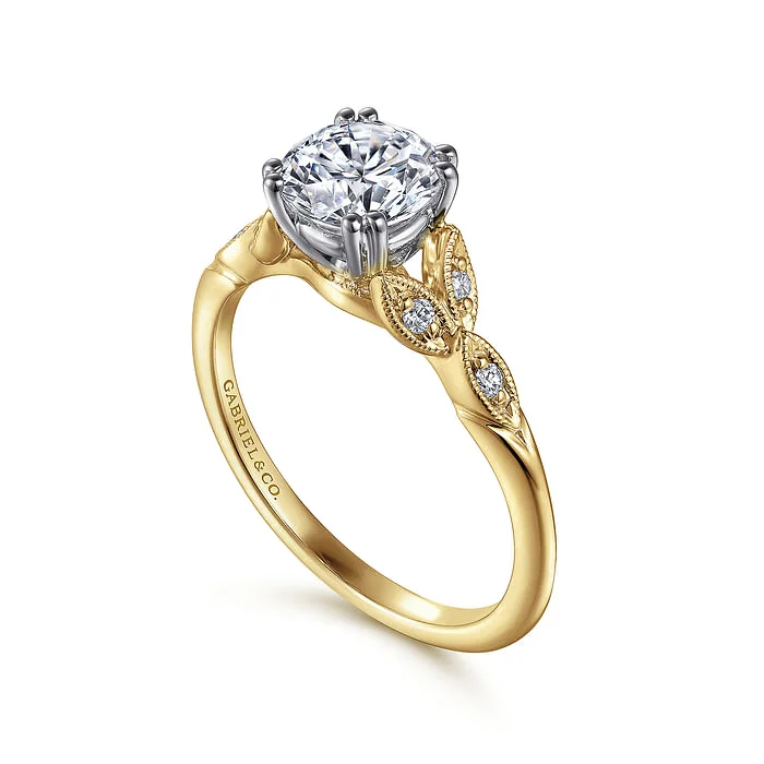 Exclusive Jewelry Offers – Shine For Less Celia - 14K White-Yellow Gold Round Diamond Engagement Ring (setting only) Exclusive Jewelry Offers – Shine For Less Celia - 14K White-Yellow Gold Round Diamond Engagement Ring (setting only)