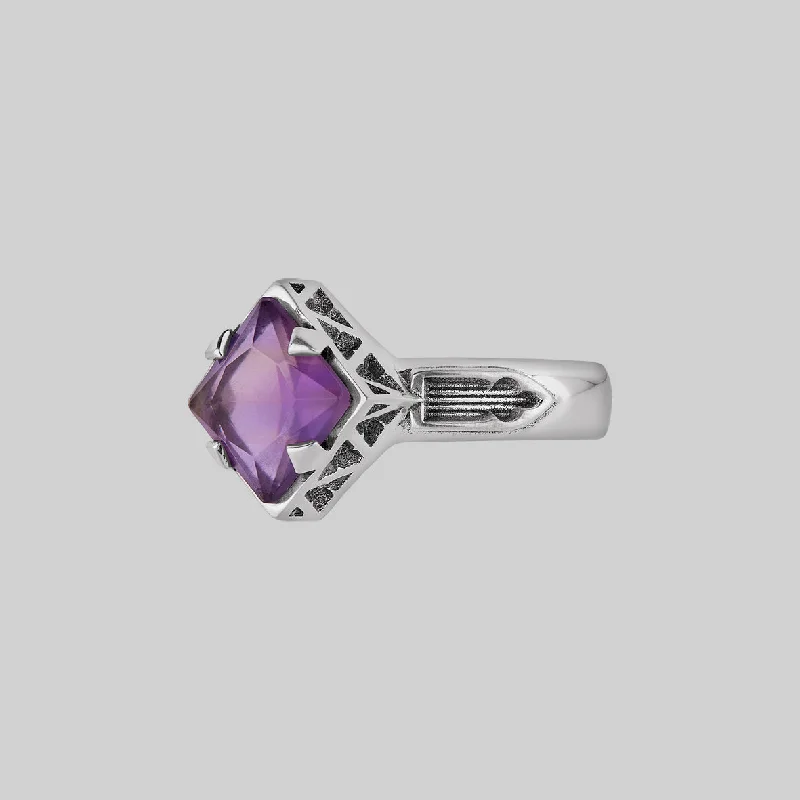 Elevate Your Jewelry Collection With Limited-Time Savings CHALICE. Violet Amethyst Gothic Ring - Silver