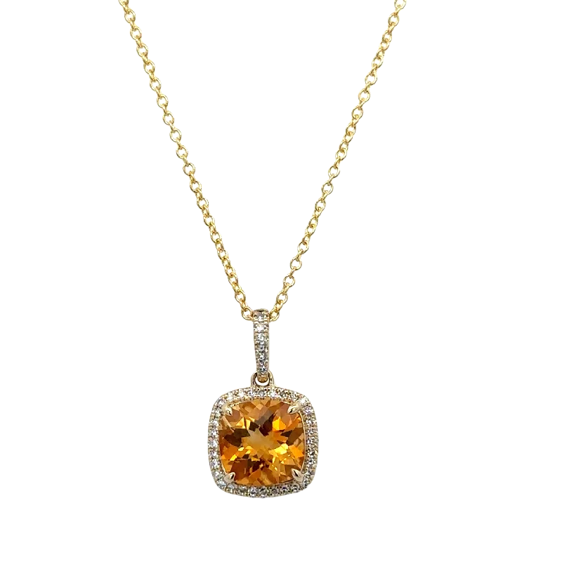 Classic And Modern Jewelry Styles On Sale Citrine and Diamond Pendant in Yellow Gold Classic And Modern Jewelry Styles On Sale Citrine and Diamond Pendant in Yellow Gold