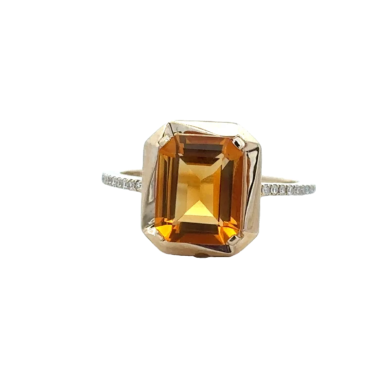 Shop Handcrafted Jewelry At Special Promotional Rates Citrine and Diamond Ring in Yellow Gold Shop Handcrafted Jewelry At Special Promotional Rates Citrine and Diamond Ring in Yellow Gold
