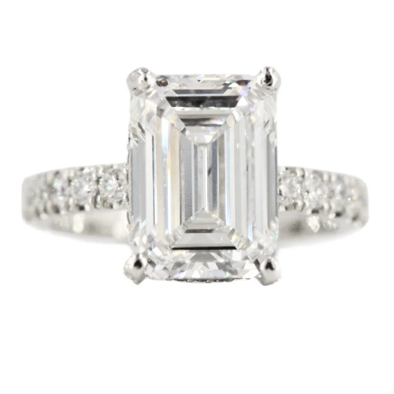 Flash Sale On Stunning Jewelry – Don't Miss Out Custom 4 Carat Emerald Cut Engagement Ring
