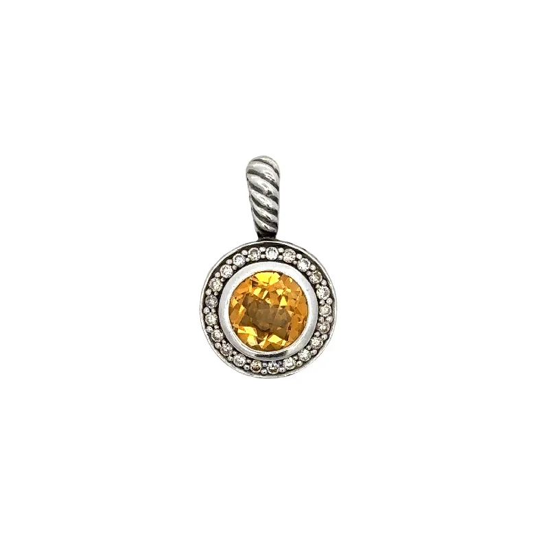 Dainty Floral Jewelry For Feminine Elegance David Yurman Citrine and Diamond Pendant in Sterling Silver Dainty Floral Jewelry For Feminine Elegance David Yurman Citrine and Diamond Pendant in Sterling Silver