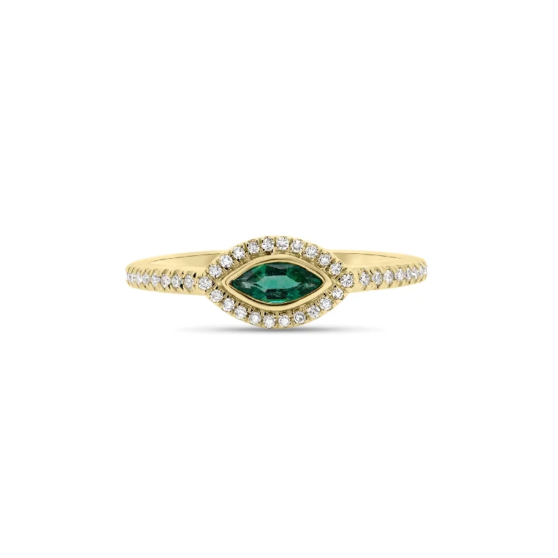 Affordable Luxury Jewelry For Every Occasion Diamond & Emerald Marquise Ring
