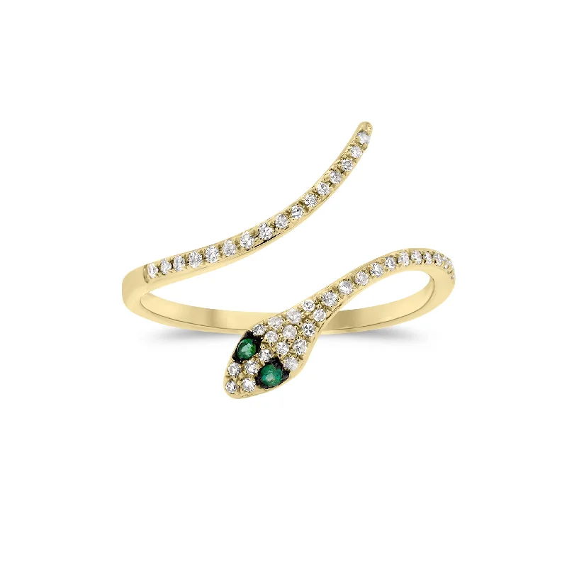 Shop Stylish Jewelry Now And Save Big Diamond & Emerald Snake Ring