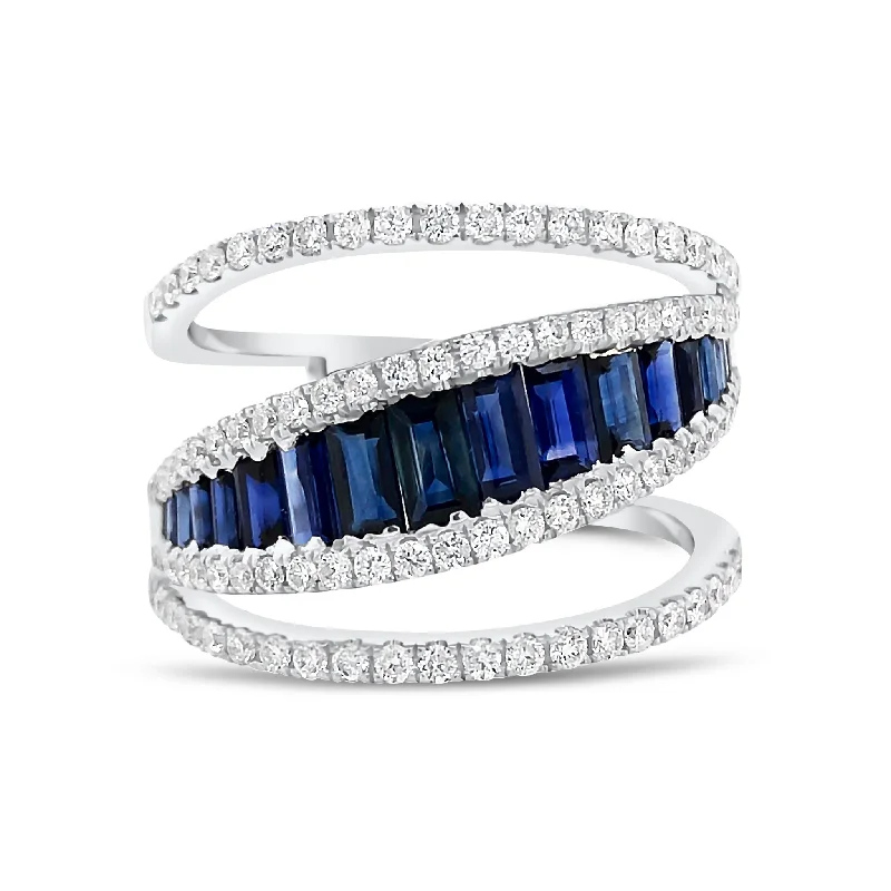 Get Ready To Sparkle – Special Jewelry Discounts Diamond & Sapphire Baguette Fashion Ring