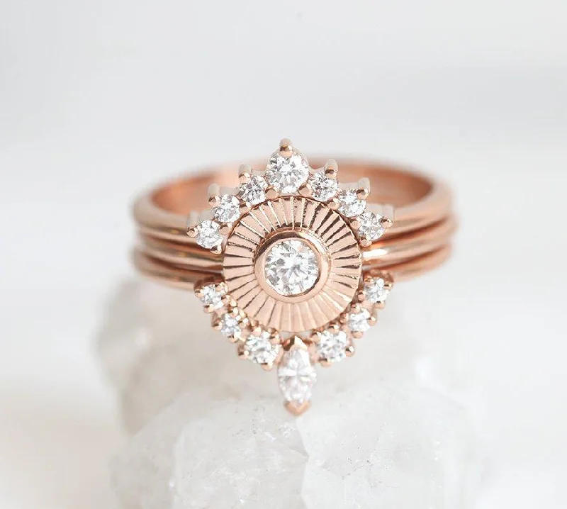 Your Perfect Accessory Now At The Best Price Charlotte Diamond Sunset Ring Set