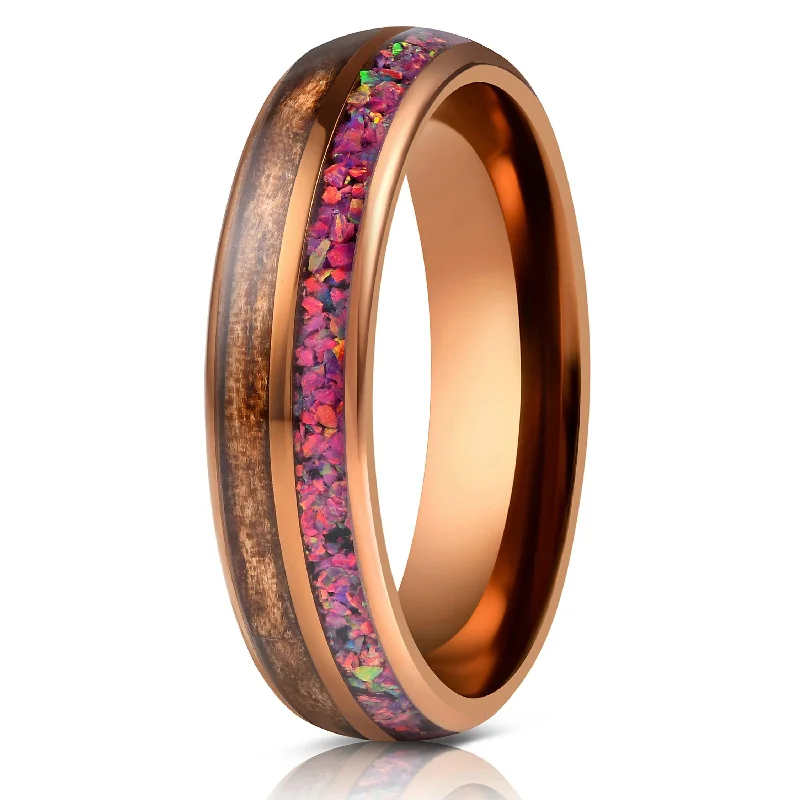 Grab Your Dream Jewelry At The Lowest Prices "Dionysis" Womens Tungsten Carbide Ring- Smoked Rose Gold X Galactic Opal- 5mm Grab Your Dream Jewelry At The Lowest Prices "Dionysis" Womens Tungsten Carbide Ring- Smoked Rose Gold X Galactic Opal- 5mm