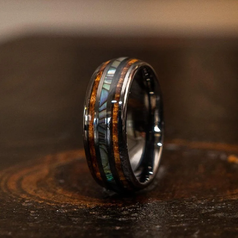 Exclusive Jewelry Sale – Grab Timeless Pieces Now "Dionysus" Whisky Barrel x Abalone Shell Gunmetal Tungsten Ring Exclusive Jewelry Sale – Grab Timeless Pieces Now "Dionysus" Whisky Barrel x Abalone Shell Gunmetal Tungsten Ring