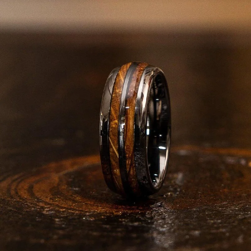 Save On Luxury Jewelry Pieces – Limited-Time Offers "Dionysus" Whisky Double Barrel Gunmetal Tungsten Ring Save On Luxury Jewelry Pieces – Limited-Time Offers "Dionysus" Whisky Double Barrel Gunmetal Tungsten Ring