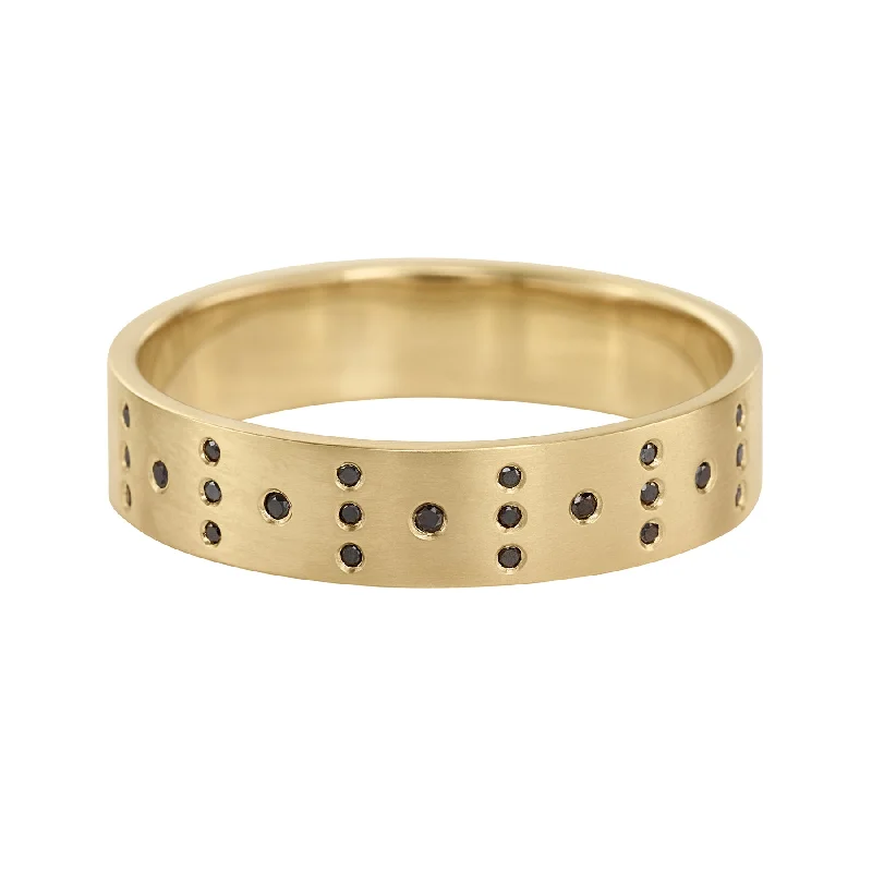 Upgrade Your Jewelry Collection For Less Domino Black Diamond Unisex Wedding Band