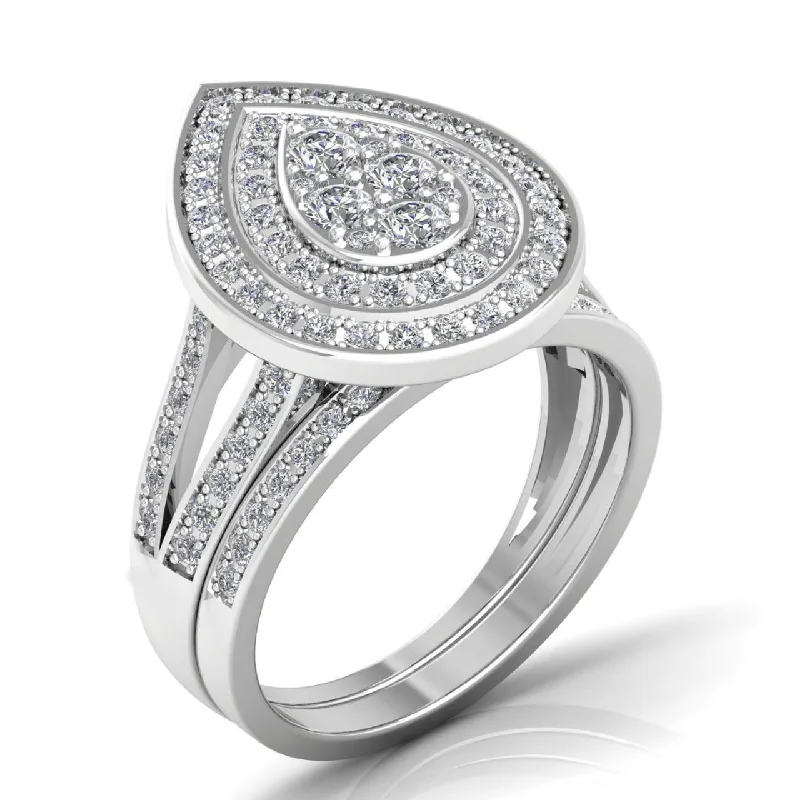 Jewelry Sale Bonanza – Grab Your Sparkle Now Ego Pear Cluster Natural Diamond Bride Set Jewelry Sale Bonanza – Grab Your Sparkle Now Ego Pear Cluster Natural Diamond Bride Set
