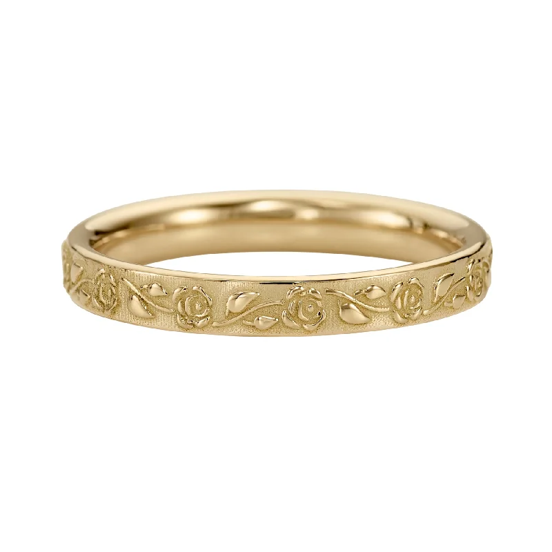 Sparkle On A Budget – Fine Jewelry For Less Embossed Rose Full Eternity Gold Wedding Band Sparkle On A Budget – Fine Jewelry For Less Embossed Rose Full Eternity Gold Wedding Band