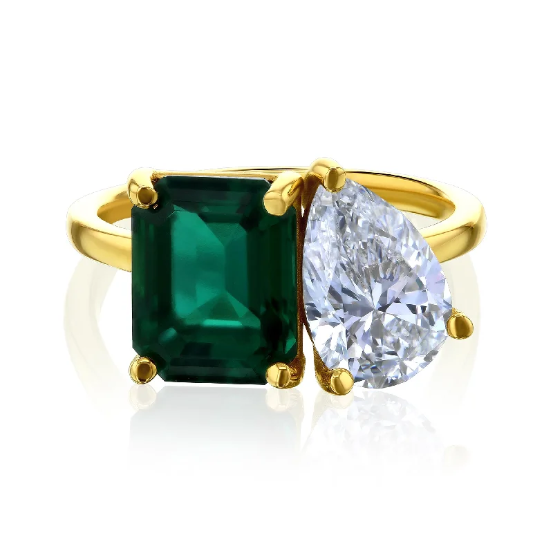 Bestselling Jewelry At Special Promotional Rates Deep Emerald & Diamond Empress Ring