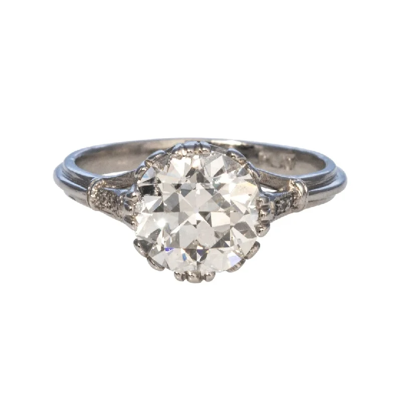 Get The Sparkle You Love At Prices You Adore Estate 2.34ct Old Transitional Cut Diamond Platinum Engagement Ring