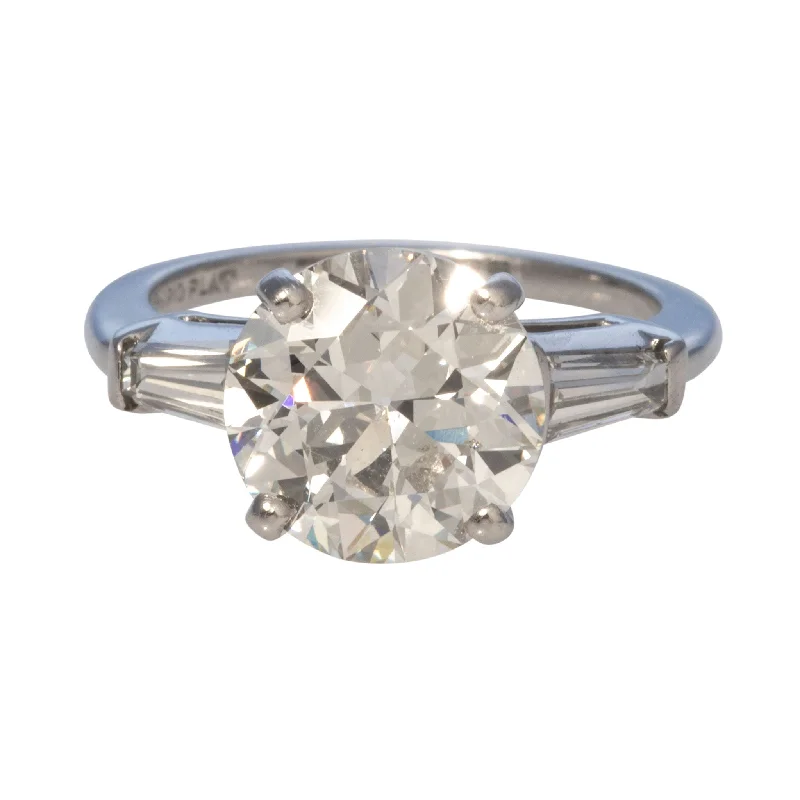 Don't Miss Out On Bestselling Jewelry At Special Prices Estate 3.5ct Old Transitional Cut & .45ct Side Baguette Diamond Ring