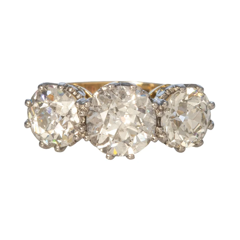 Exclusive Gemstone Jewelry Markdowns – Shop Now Estate 5.54ctw Old European Cut Diamond Three-Stone Ring