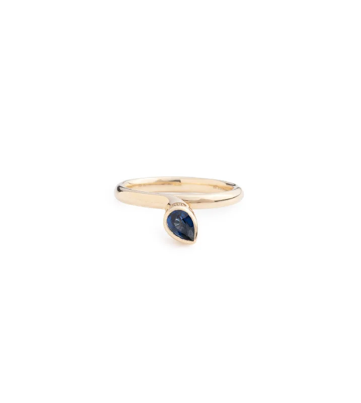 Limited-Time Offer On Elegant Jewelry Pieces Forever & Always a Pair - Love : .45ct Blue Sapphire Bookend Ring