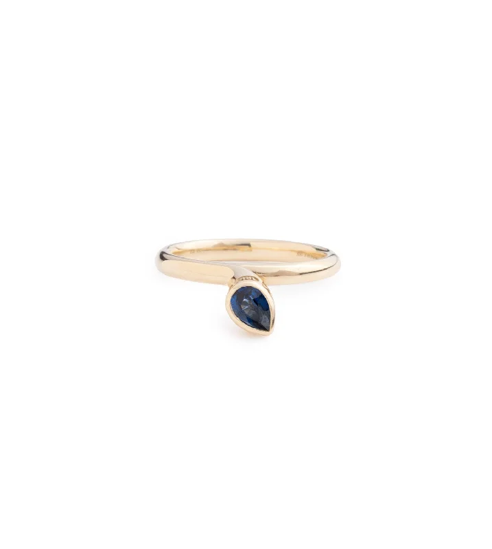 Luxury Jewelry At Unbeatable Discounts Forever & Always a Pair - Love : .8ct Blue Sapphire Bookend Ring