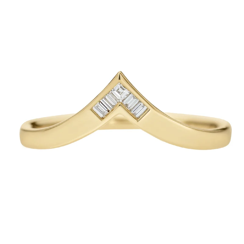 High-Quality Jewelry At A Fraction Of The Cost Gold Chevron Wedding Band with Baguette & Carre Diamonds High-Quality Jewelry At A Fraction Of The Cost Gold Chevron Wedding Band with Baguette & Carre Diamonds