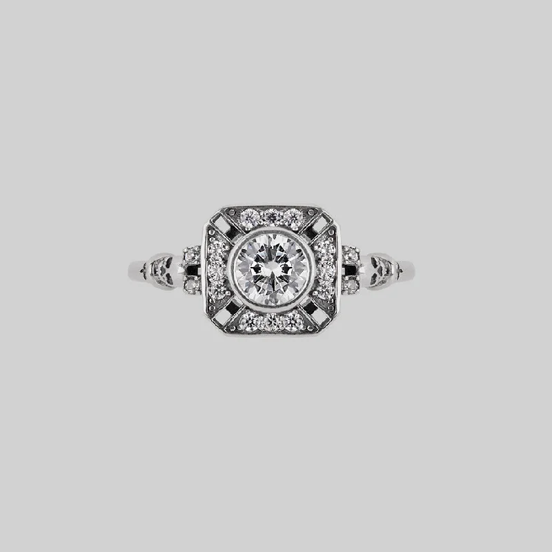 Exclusive Jewelry Markdowns – Limited-Time Offer GRANDIOSE. Gothic Cubic Zirconia Cocktail Ring - Silver