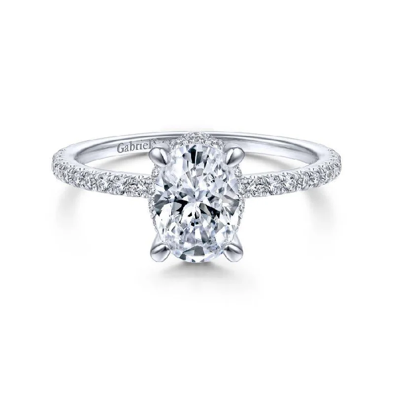 Modern Jewelry At Exclusive Discounts – Shop Today Hart - 14K White Gold Hidden Halo Oval Diamond Engagement Ring (Setting Only) Modern Jewelry At Exclusive Discounts – Shop Today Hart - 14K White Gold Hidden Halo Oval Diamond Engagement Ring (Setting Only)