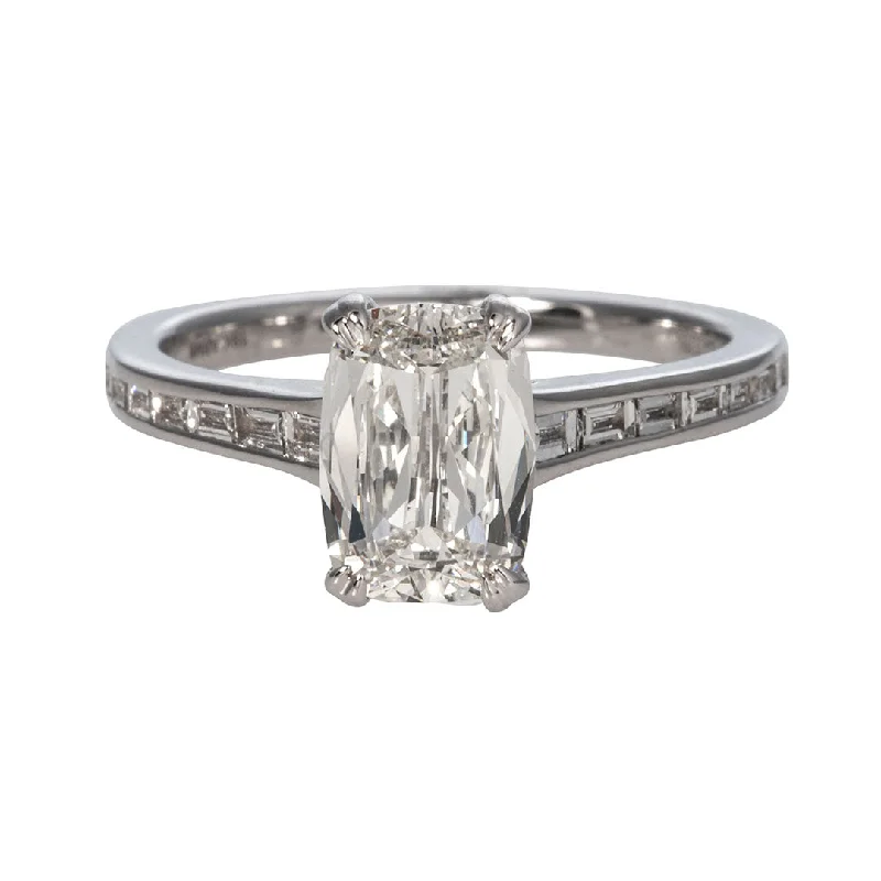 Special Deals On Handcrafted And Designer Jewelry 1.5ct Cushion Center & .22ct Baguette Side Diamond 18K Gold Ring Special Deals On Handcrafted And Designer Jewelry 1.5ct Cushion Center & .22ct Baguette Side Diamond 18K Gold Ring