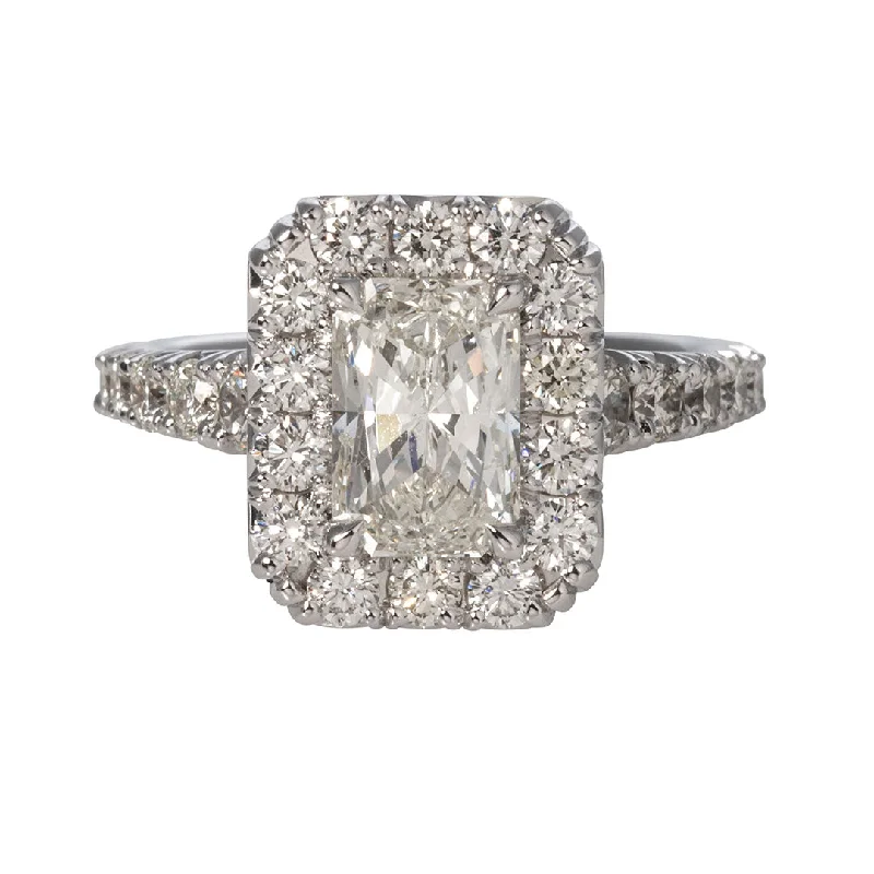 Timeless Beauty, Unbeatable Deals – Jewelry Sale On 2.85ctw Radiant Diamond Pavé Halo 18K Gold Engagement Ring Timeless Beauty, Unbeatable Deals – Jewelry Sale On 2.85ctw Radiant Diamond Pavé Halo 18K Gold Engagement Ring