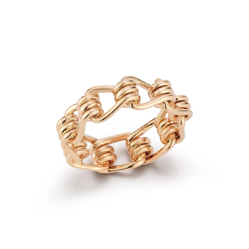 Fashion-Forward Jewelry At Incredible Prices HUXLEY 18K ROSE GOLD COIL LINK MEN'S RING Fashion-Forward Jewelry At Incredible Prices HUXLEY 18K ROSE GOLD COIL LINK MEN'S RING