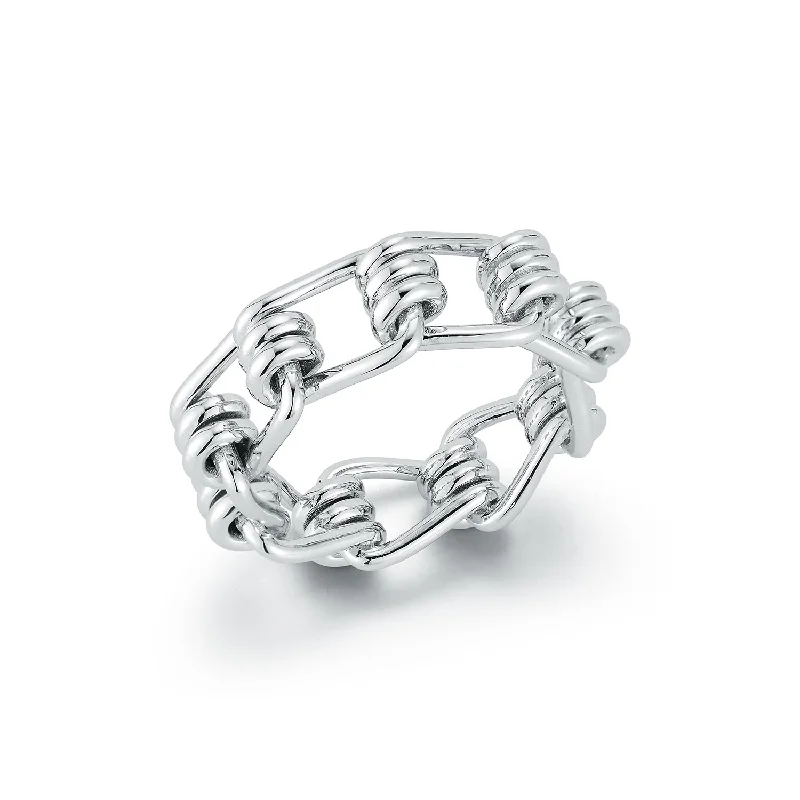 Seasonal Jewelry Deals – Elevate Your Style HUXLEY STERLING SILVER COIL LINK RING