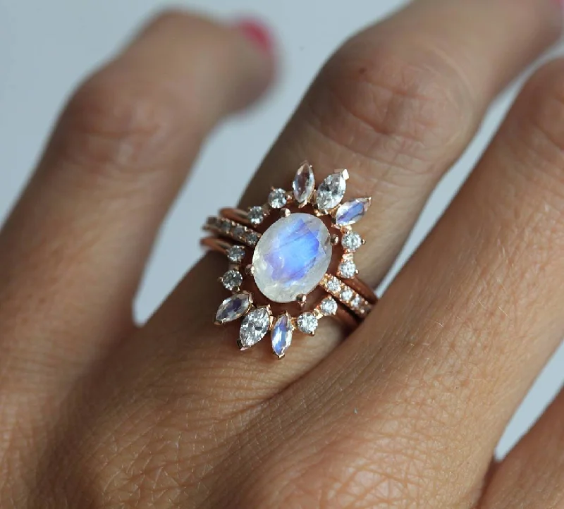 Unmissable Deals On Handmade Jewelry Collections Elle Ice Wedding Ring Set, Diamond Moonstone Ring Unmissable Deals On Handmade Jewelry Collections Elle Ice Wedding Ring Set, Diamond Moonstone Ring