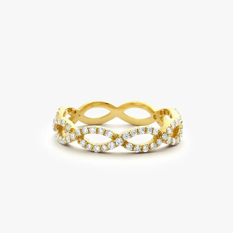 Gorgeous Jewelry, Limited-Time Savings 14K Gold Micro Pave Set Diamond Infinity Ring Gorgeous Jewelry, Limited-Time Savings 14K Gold Micro Pave Set Diamond Infinity Ring
