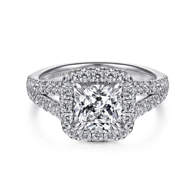 Celebrate Every Occasion With Sparkling Savings James - 14K White Gold Cushion Halo Diamond Engagement Ring Celebrate Every Occasion With Sparkling Savings James - 14K White Gold Cushion Halo Diamond Engagement Ring