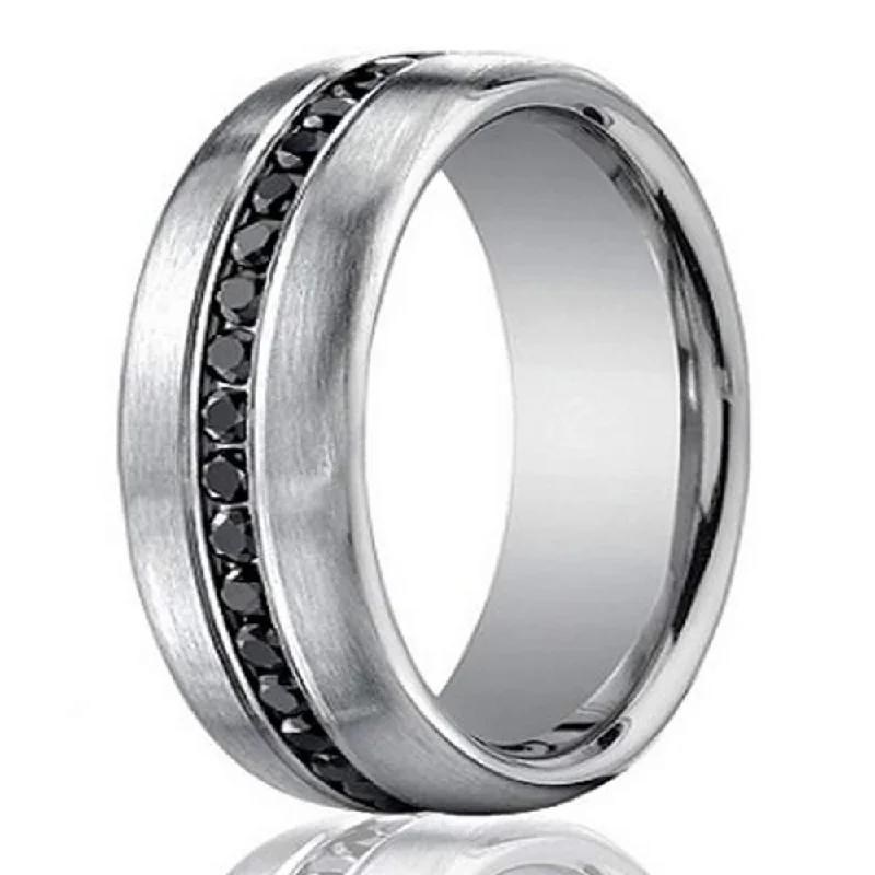 Exclusive Jewelry Discounts – Shop Now For Savings Designer 14K White Gold Men's Eternity Band, Black Diamond, 7.5mm Exclusive Jewelry Discounts – Shop Now For Savings Designer 14K White Gold Men's Eternity Band, Black Diamond, 7.5mm