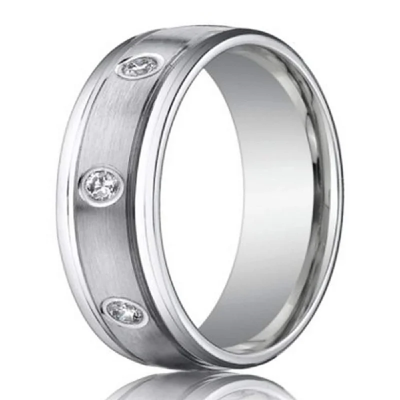 Get The Best Deals On Timeless Jewelry Pieces 14K White Gold Wedding Ring with 8 Diamonds for Men | 6mm Get The Best Deals On Timeless Jewelry Pieces 14K White Gold Wedding Ring with 8 Diamonds for Men | 6mm