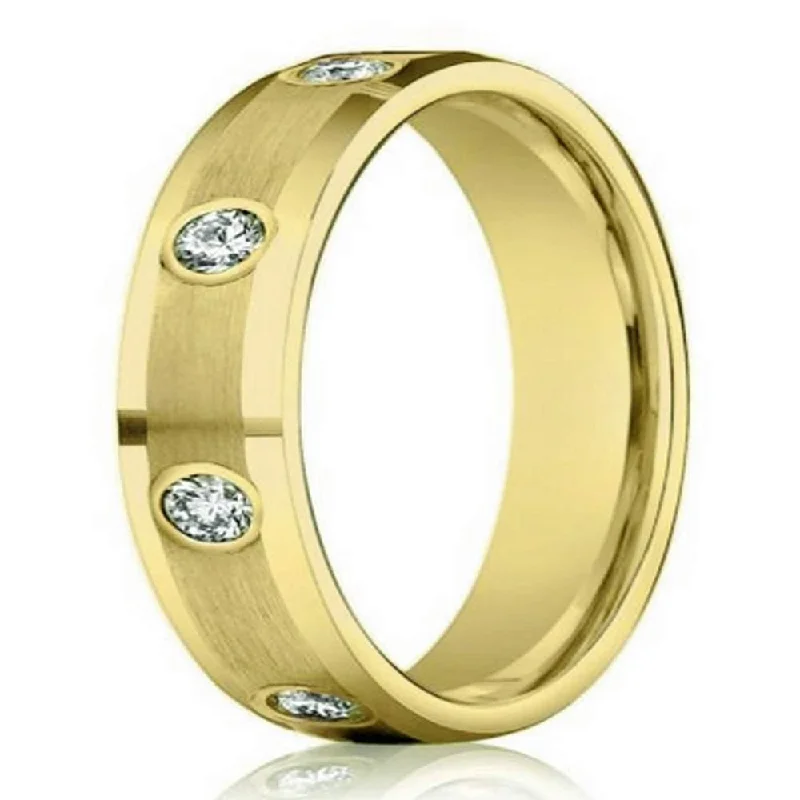 Limited-Stock Jewelry Sale – Once It's Gone, It's Gone 4mm 14k Yellow Gold Diamond Eternity Band with Beveled Edges Limited-Stock Jewelry Sale – Once It's Gone, It's Gone 4mm 14k Yellow Gold Diamond Eternity Band with Beveled Edges