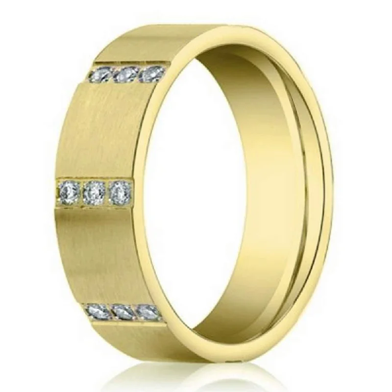 Handcrafted Jewelry Sale – Unique Designs At Low Prices 6mm Contemporary Mens 14K Yellow Gold Diamond Eternity Wedding Band Handcrafted Jewelry Sale – Unique Designs At Low Prices 6mm Contemporary Mens 14K Yellow Gold Diamond Eternity Wedding Band